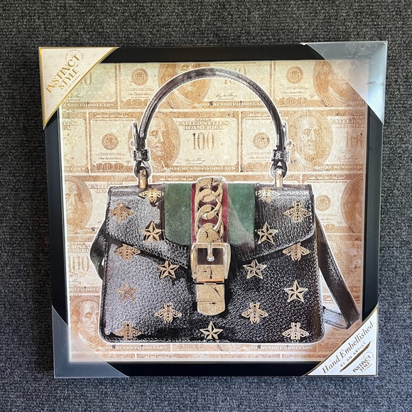 NWT GUCCIike BAG AND MONEY framed artwork - Picture 2 of 2